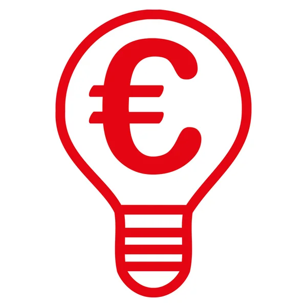 Євро лампа плоских гліфів значок — стокове фото