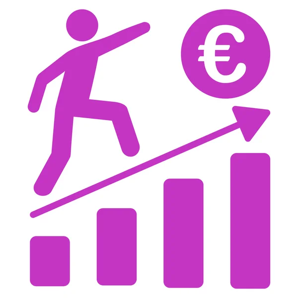 Euro Business groei platte Glyph pictogram — Stockfoto