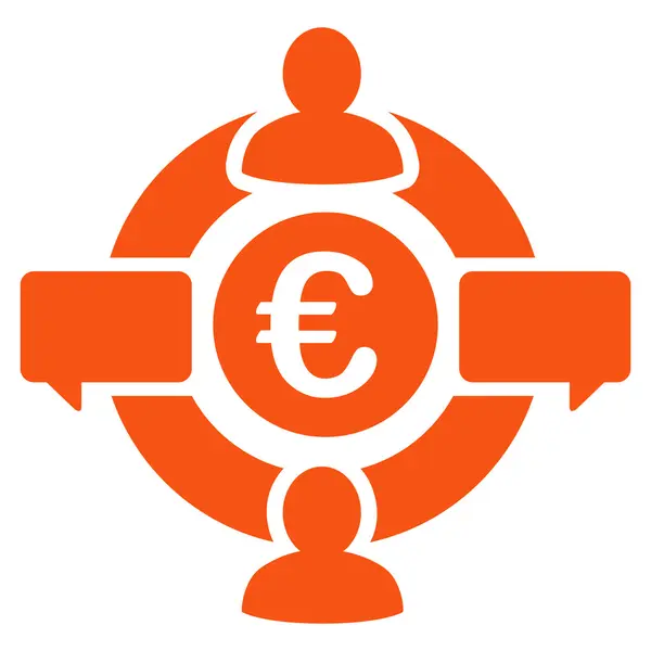 Euro Social Network flache Glyphen-Ikone — Stockfoto