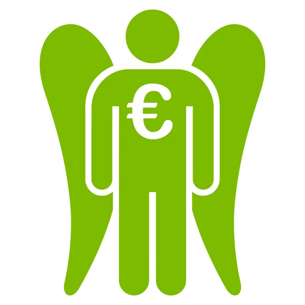 Euro Angel Investor Flat Glyph Icono — Foto de Stock