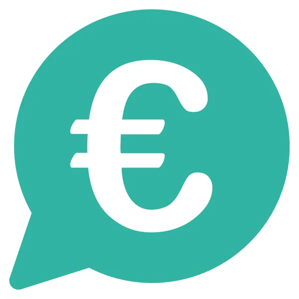 Euro Message Bubble Flat Glyph Icon — Stock Photo, Image
