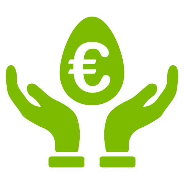 Euro Deposit Care Flat Glyph Icon — Stock Photo, Image