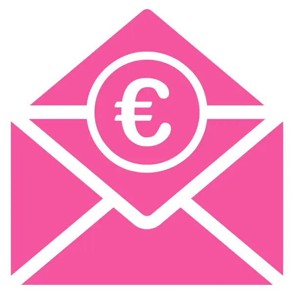 Euro Mail Flat Glyph Icon — Stock Photo, Image