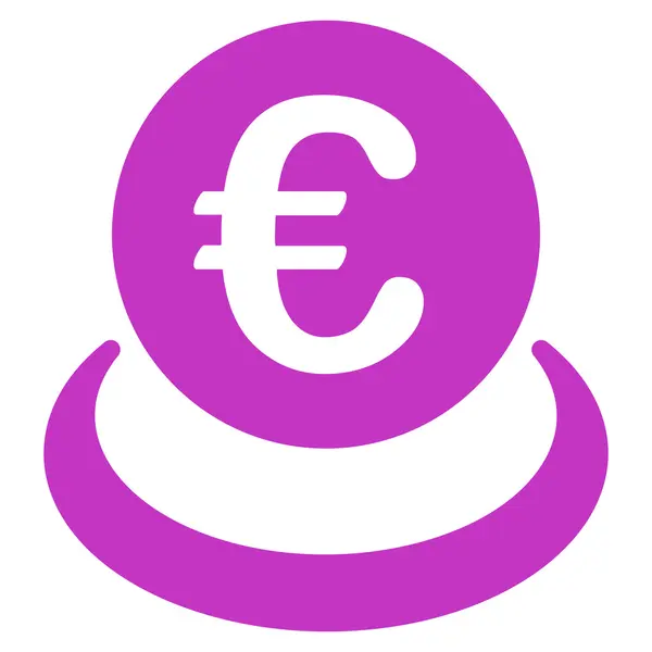 Euro storting platte Glyph pictogram — Stockfoto