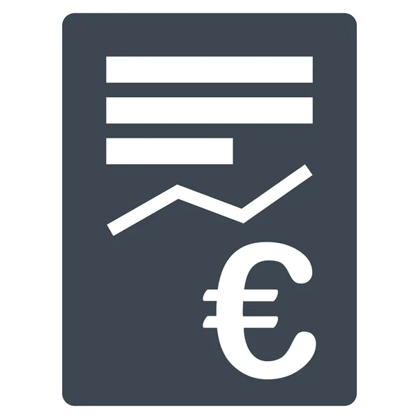 Relatório Euro Flat Glyph Icon — Fotografia de Stock