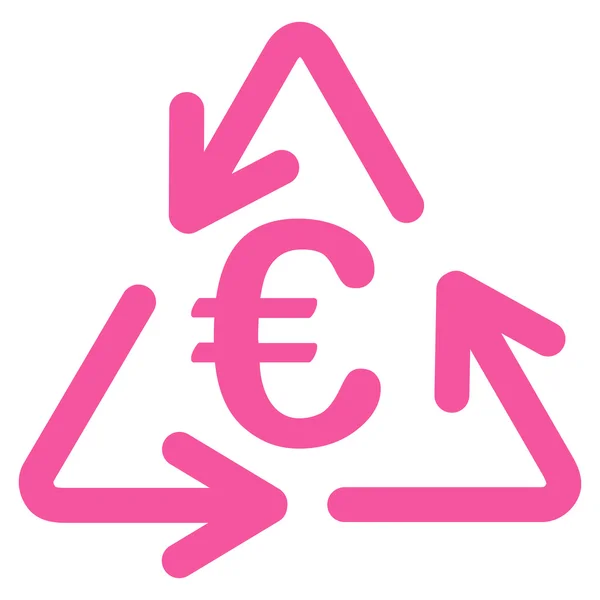 Euro újrahasznosítás lapos karakterjel ikon — Stock Fotó
