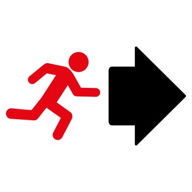 Çıkış yönünde düz vektör simgesi