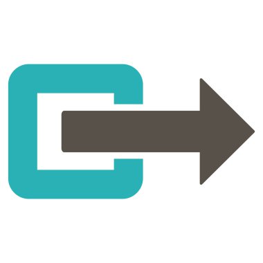 Çıkış yönünde düz vektör simgesi