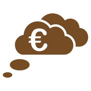 Euro rüya bulutlar düz glif simgesi