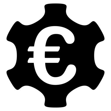 Euro sanayi düz glif simgesi