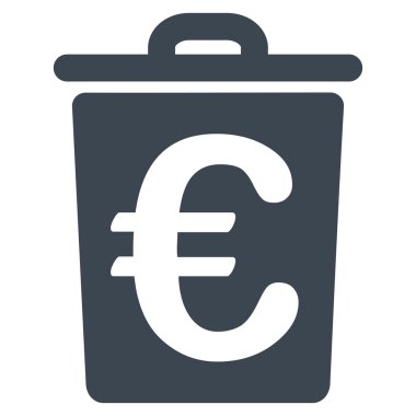 Euro çöp düz glif simgesini