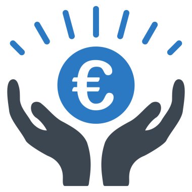 Euro refah düz glif simgesi