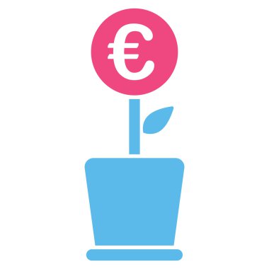 Euro proje Pot düz glif simgesi