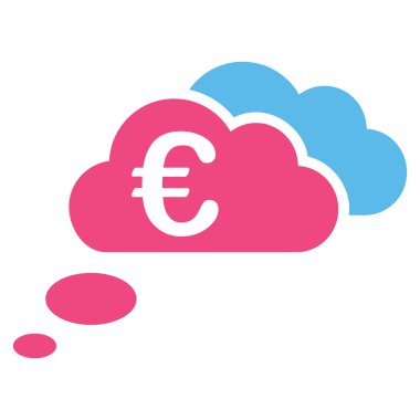 Euro rüya bulutlar düz glif simgesi