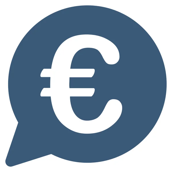 Ikona ploché glyf bublina zprávy euro — Stock fotografie