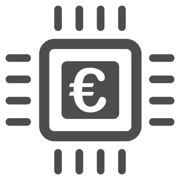 Ευρώ επεξεργαστής επίπεδη γλύφου εικονίδιο — Φωτογραφία Αρχείου