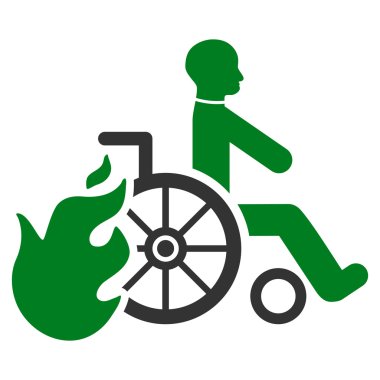 Hasta düz vektör simge yanmak