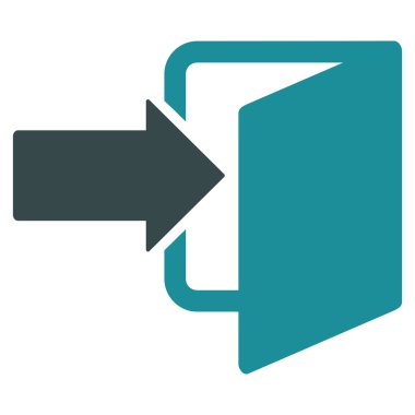 Çıkış kapı düz vektör simgesi