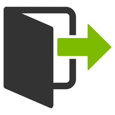 Çıkış kapı düz vektör simgesi