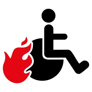 Hasta düz vektör simgesi ateş