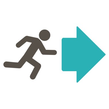 Çıkış yönünde düz vektör simgesi