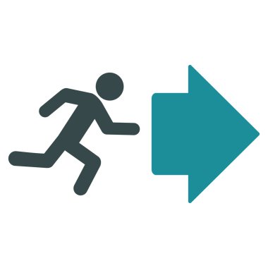 Çıkış yönünde düz vektör simgesi