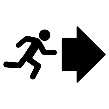 Çıkış yönünde düz vektör simgesi