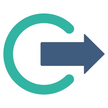 Oturum kapatma düz vektör simgesi