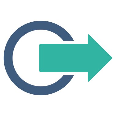 Oturum kapatma düz vektör simgesi