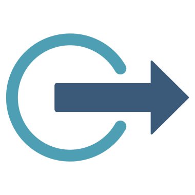 Oturum kapatma düz vektör simgesi