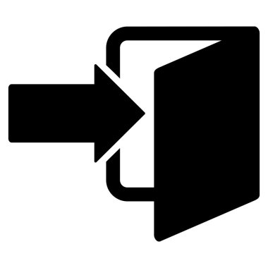 Çıkış kapı düz vektör simgesi