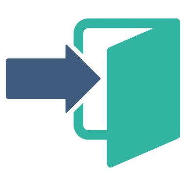 Çıkış kapı düz vektör simgesi