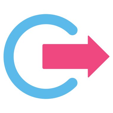 Oturum kapatma düz vektör simgesi