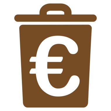 Euro çöp düz glif simgesini