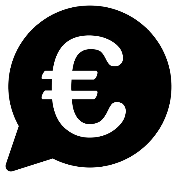 Euro Message Bubble плоска піктограма гліфа — стокове фото