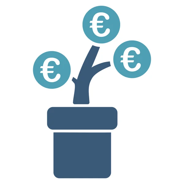 Euro Tree Pot Glifo plano icono —  Fotos de Stock