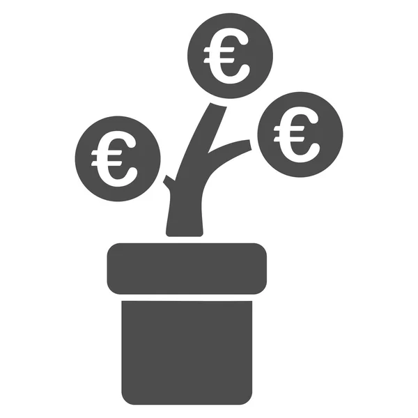 Euro Tree Pot Flat Glyph Icon — Stock Photo, Image