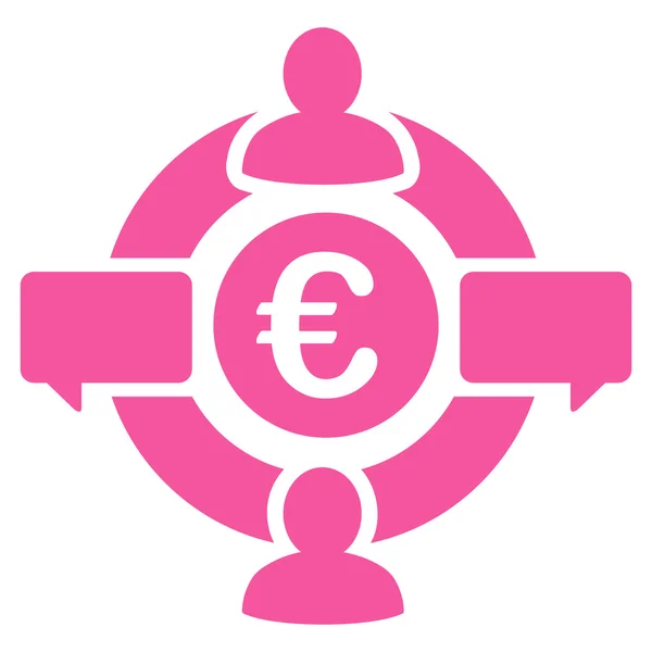 Euro sociale netwerk plat Glyph pictogram — Stockfoto
