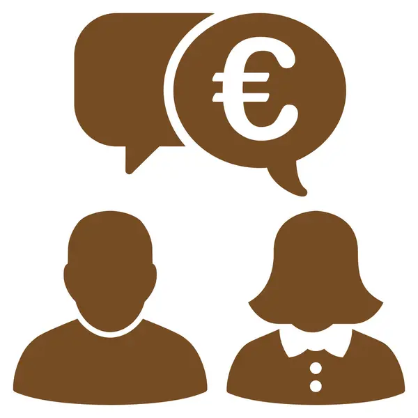 Euro Chat lapos karakterjel ikon — Stock Fotó