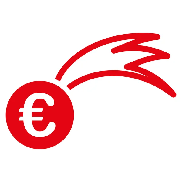 Euro klesá Meteor plochý glyf ikonu — Stock fotografie