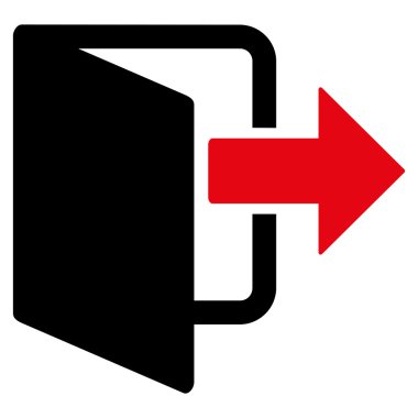 Çıkış kapı düz vektör simgesi