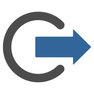 Oturum kapatma düz vektör simgesi