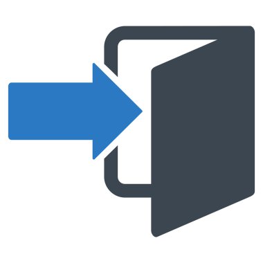 Çıkış kapı düz vektör simgesi