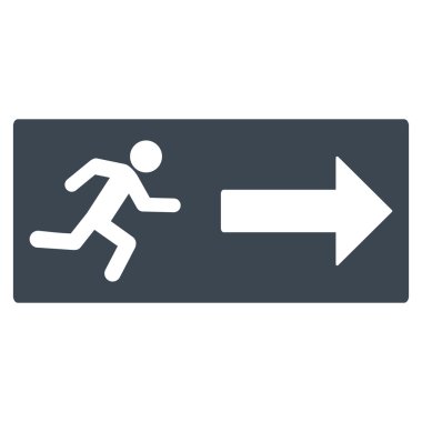 Acil çıkış düz vektör simgesi