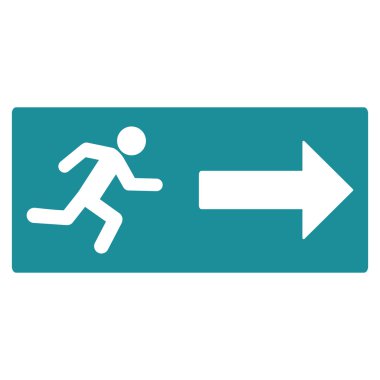 Acil çıkış düz vektör simgesi