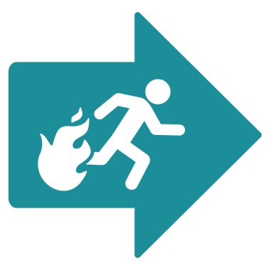 Yangın çıkış düz vektör simgesi