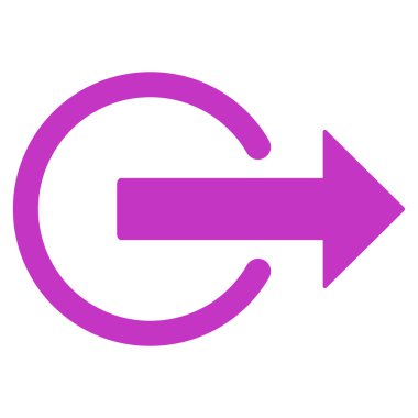 Oturum kapatma düz vektör simgesi