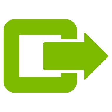 Çıkış kapı düz vektör simgesi