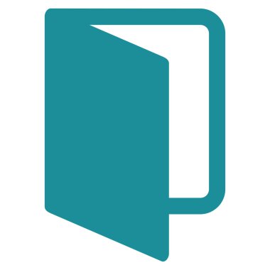 Açık kapı düz vektör simgesi