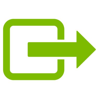 Çıkış kapı düz vektör simgesi